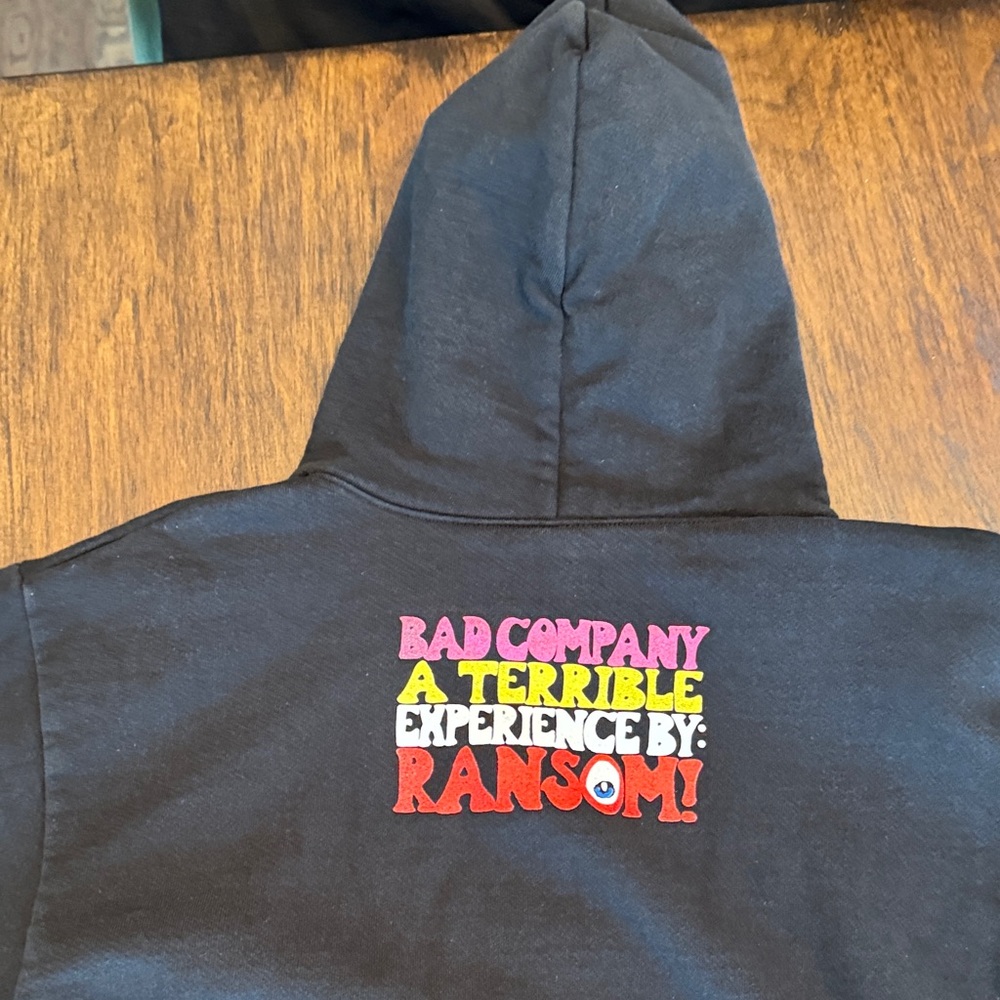 Ransom Puff Print Skull Black Hoodie with Red Skull Graphic made in the USA - Picture 10 of 12